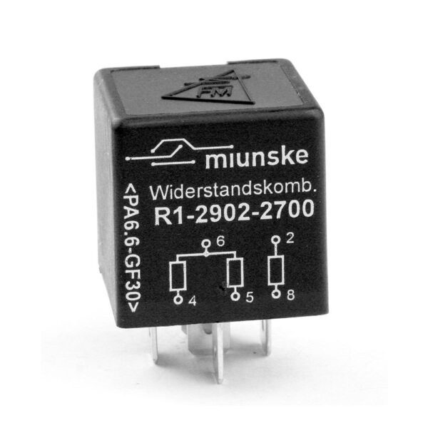 Resistor combination 2x2.7kOhm connected, 1x2.7Ohm separate, 1W