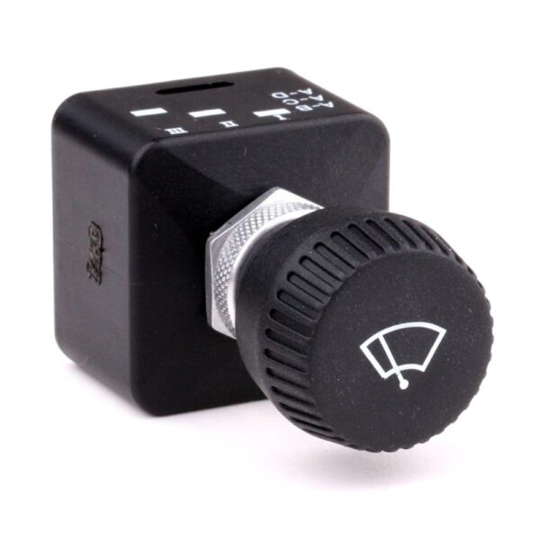 Rotary Switch, I-II-III, unlit, IP53, symbol "windshield wiper"