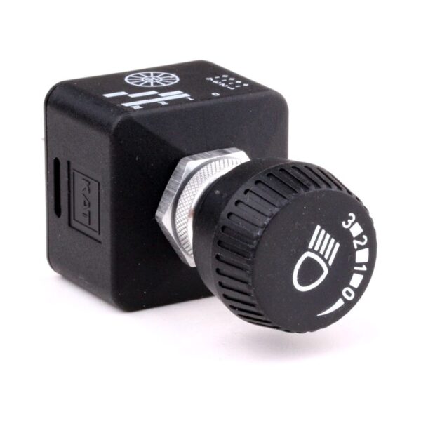 Rotary Switch, 0-I-II-III/4 levels, unlit, IP53, symbol "light"