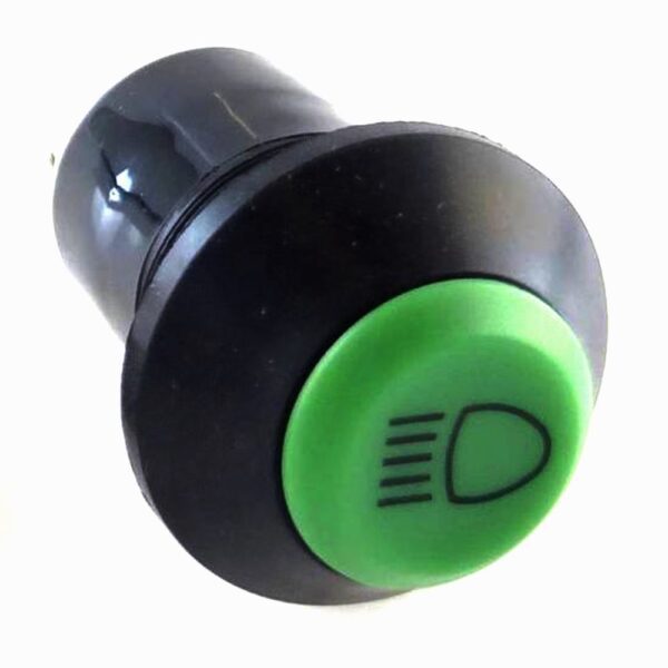 Push Button Switch, 12V/20A, 24V/10A, button green, symbol "light"