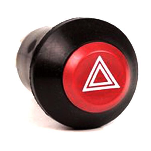 Push Button, 12V/20A, 24V/10A, button red, symbol "Hazard Warning"