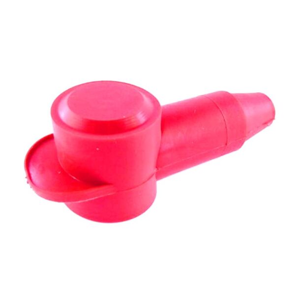 terminal insulation boot, cable diameter 7.6 mm, contact diameter 17 mm, red