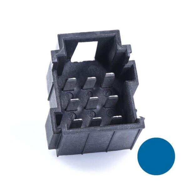 JPT-Male Connector, 9-pole (3x3), PFT, Coding A, blue