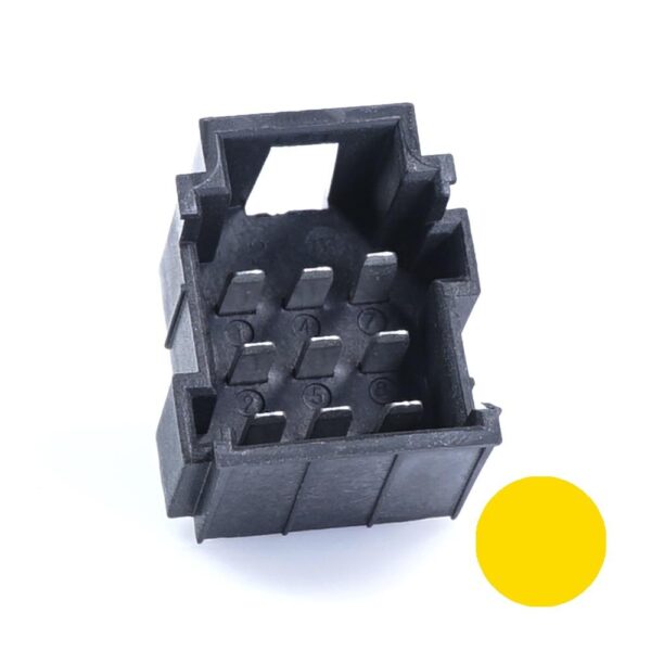 JPT-Male Connector, 9-pole (3x3), PFT, Coding A, yellow