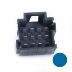 JPT-Male Connector, 12-pole (3×4), PFT, Coding A, blue