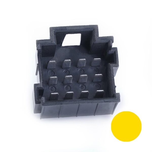 JPT-Male Connector, 12-pole (3x4), PFT, Coding A, yellow