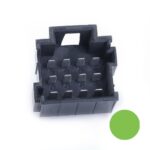 JPT-Male Connector, 12-pole (3×4), PFT, Coding A, green