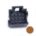 JPT-Male Connector, 12-pole (3×4), PFT, Coding A, brown