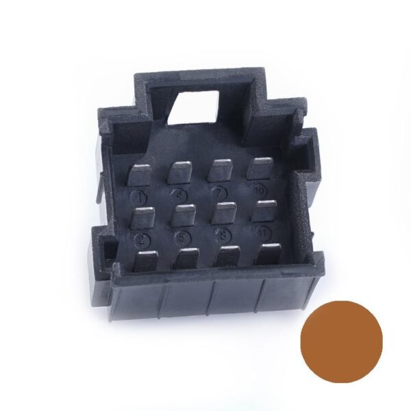 JPT-Male Connector, 12-pole (3x4), PFT, Coding A, brown