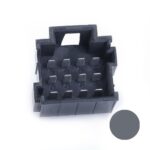 JPT-Male Connector, 12-pole (3×4), PFT, Coding A, grey