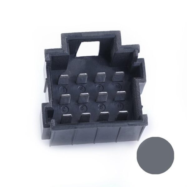 JPT-Male Connector, 12-pole (3x4), PFT, Coding A, grey