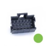 JPT-Male Connector, 18-pole (3×6), PFT, Coding A, green