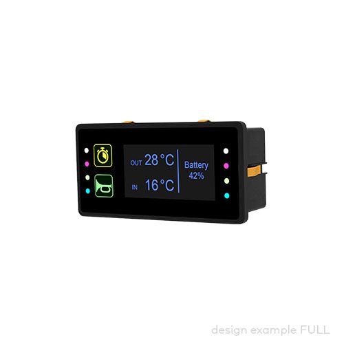control panel pilot® 5.2 D, 2 push button/indicator panel, OLED Display 2.42'', DOT 128x64