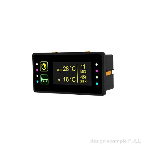 control panel pilot® 5.2 D, 2 push button/indicator panel, OLED Display 2.42'', DOT 128x64