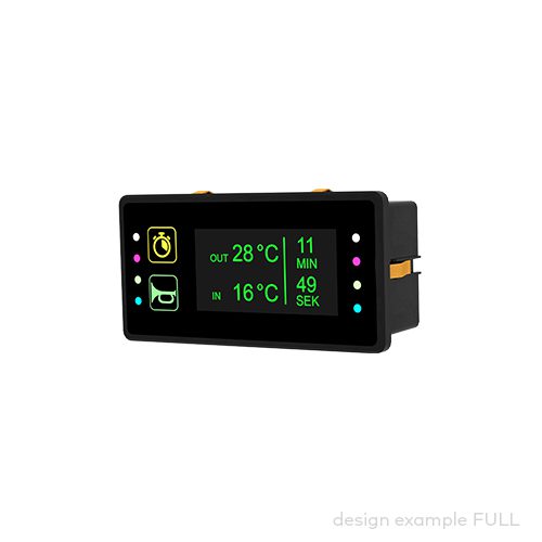 control panel pilot® 5.2 D, 2 push button/indicator panel, OLED Display 2.42'', DOT 128x64