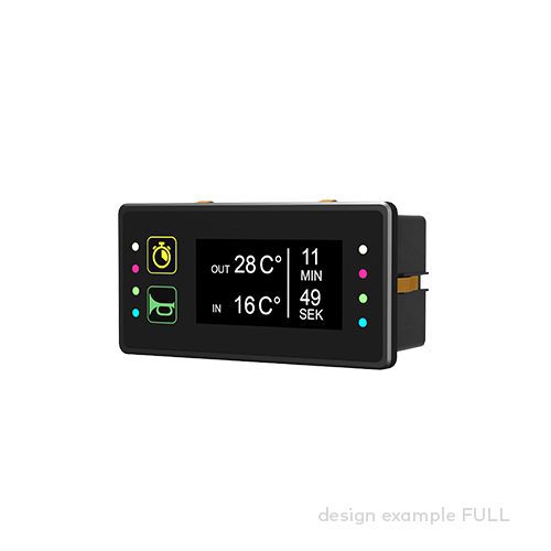 control panel pilot® 5.2 D, 2 push button/indicator panel, OLED Display 2.42'', DOT 128x64