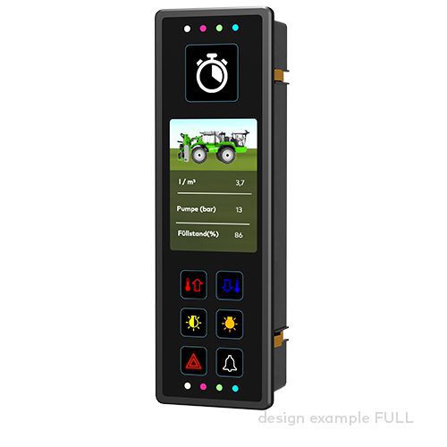 control panel pilot® 9.7 D, 7 push button/indicator panel, incl. XL-button, TFT Display 2.4'' RGB, 320x240