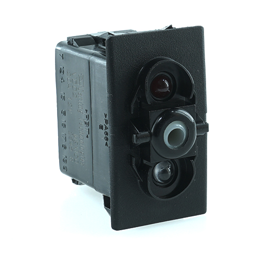 on-on Double Switch, 12V/20A,  for Contura II,III,IV,V, LED 1 red, LED 2 megabright green