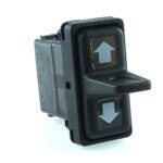 on-on-on Double Switch, 12V/20A, Contura XII, LED 1 superbright green, LED 2 superbright green, square lenses green, symbol “arrow right”/”arrow left”