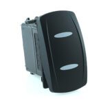 on-off Switch, 24V/15A, Contura V, LED 1 superbright red, LED 2 superbright red, 2x oval bar lens laser etched