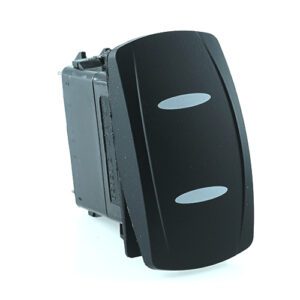 on-off Switch, 24V/15A, Contura V, LED 1 superbright red, LED 2 superbright red, 2x oval bar lens laser etched