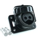 socket 24 V, 2-pole, with crimp/soldering terminals for 50 mm² cable, black