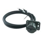 24V socket, 2-pole, olive green, screw cap, crimp/solder terminals, 35mm² cable, length 2 m, 2x M8 cable lugs